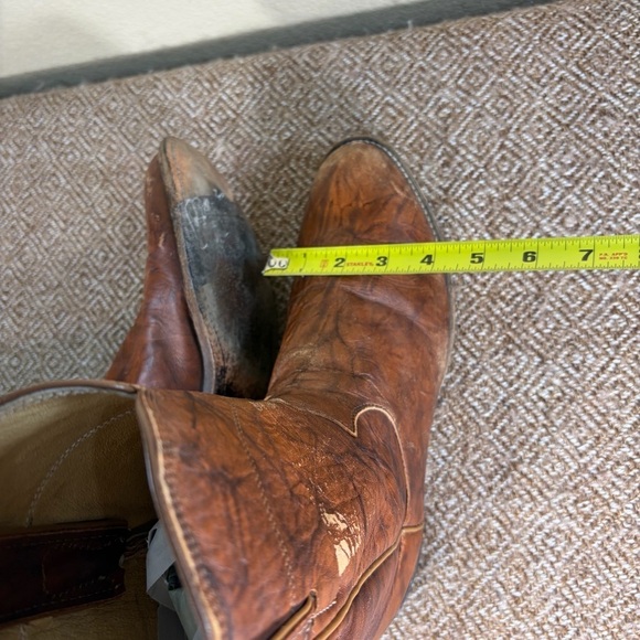 Justin 3163 Brown Leather Cowboy Roper Western Riding Boots Sz 9.5 D Cowboys GUC main image 7